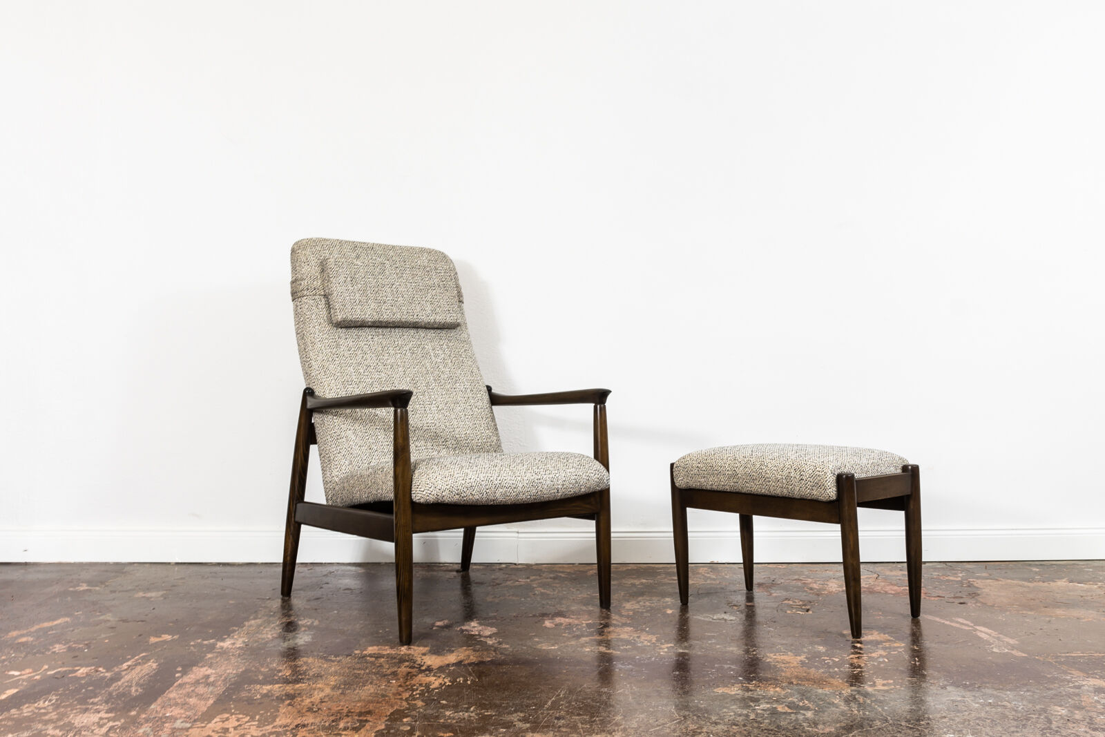Gfm 64 back armchair with ottoman by edmund homa 1960's