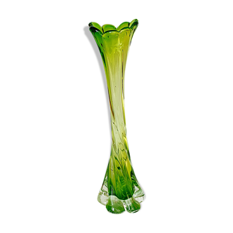 Green blown soliflore vase