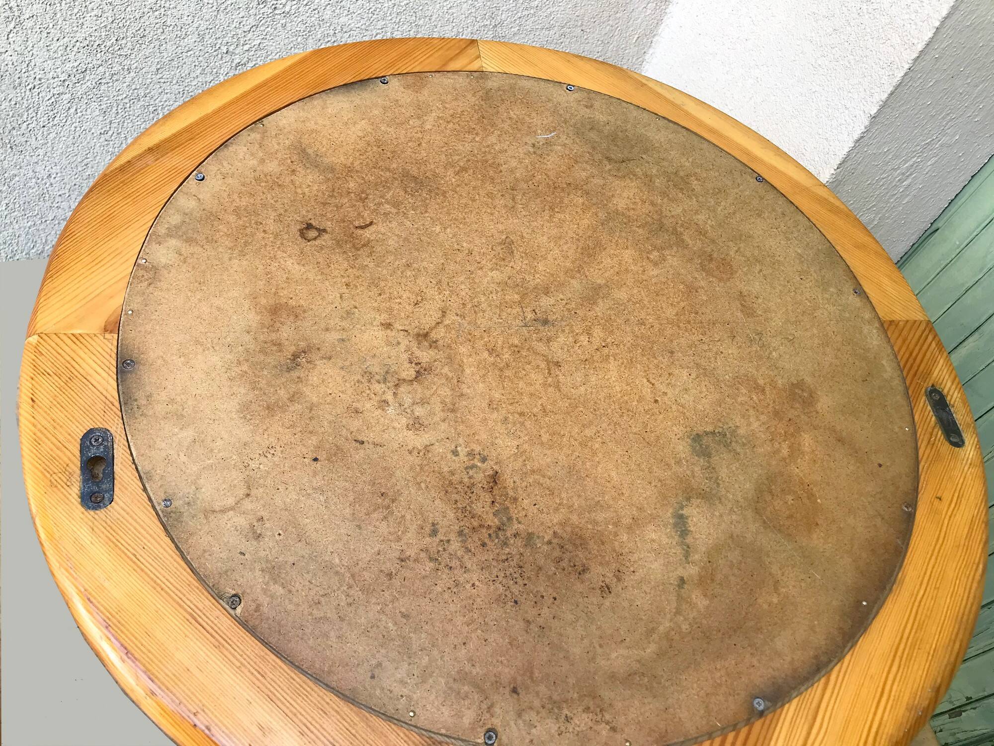 Vintage Scandinavian pine mirror by Glasmaster Markaryd 1970s