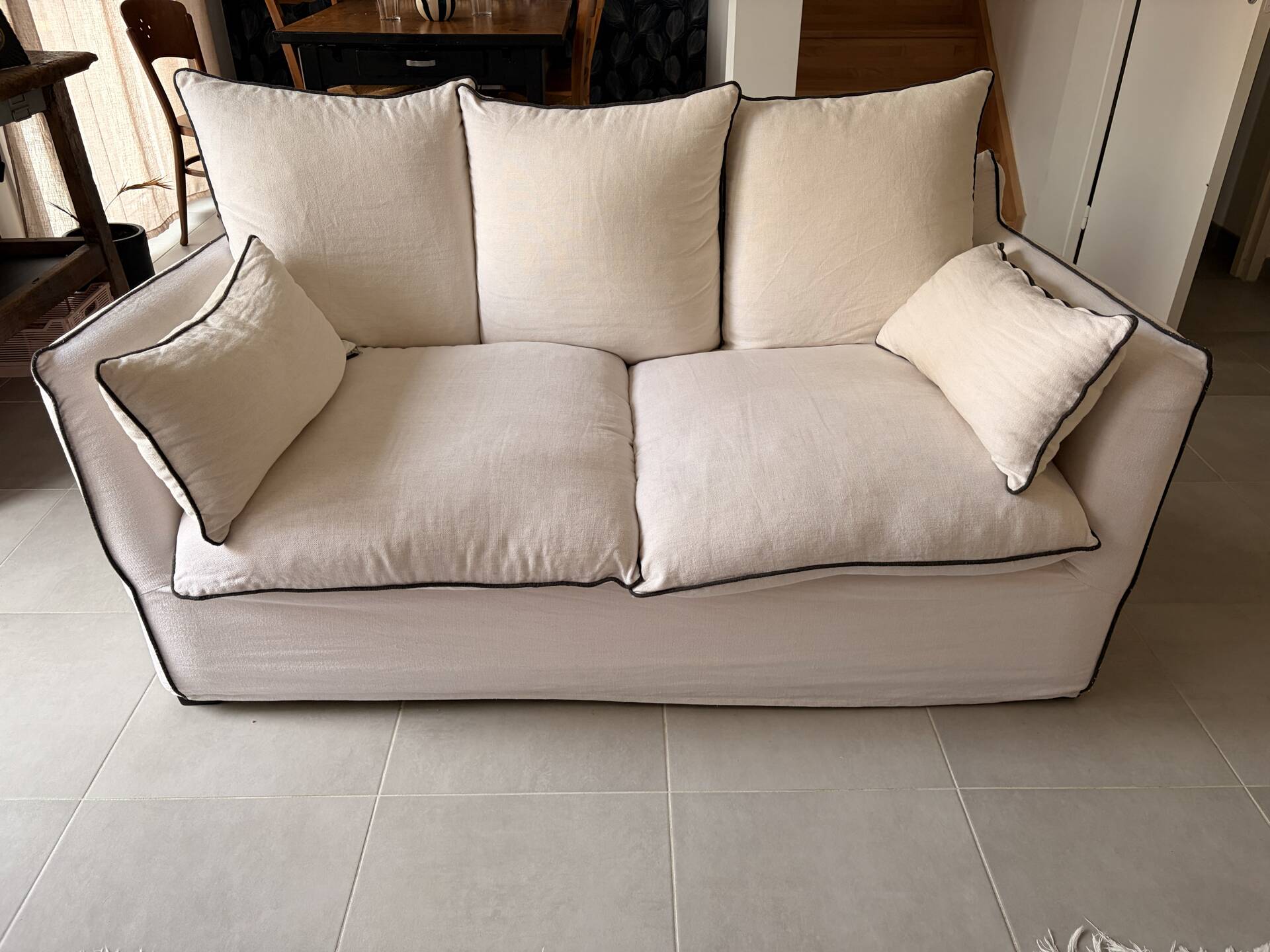 Thick linen sofa