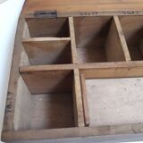 Wooden crate box 46.2x19.3cm with compartments