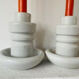 Set of 2 porcelain candle holders