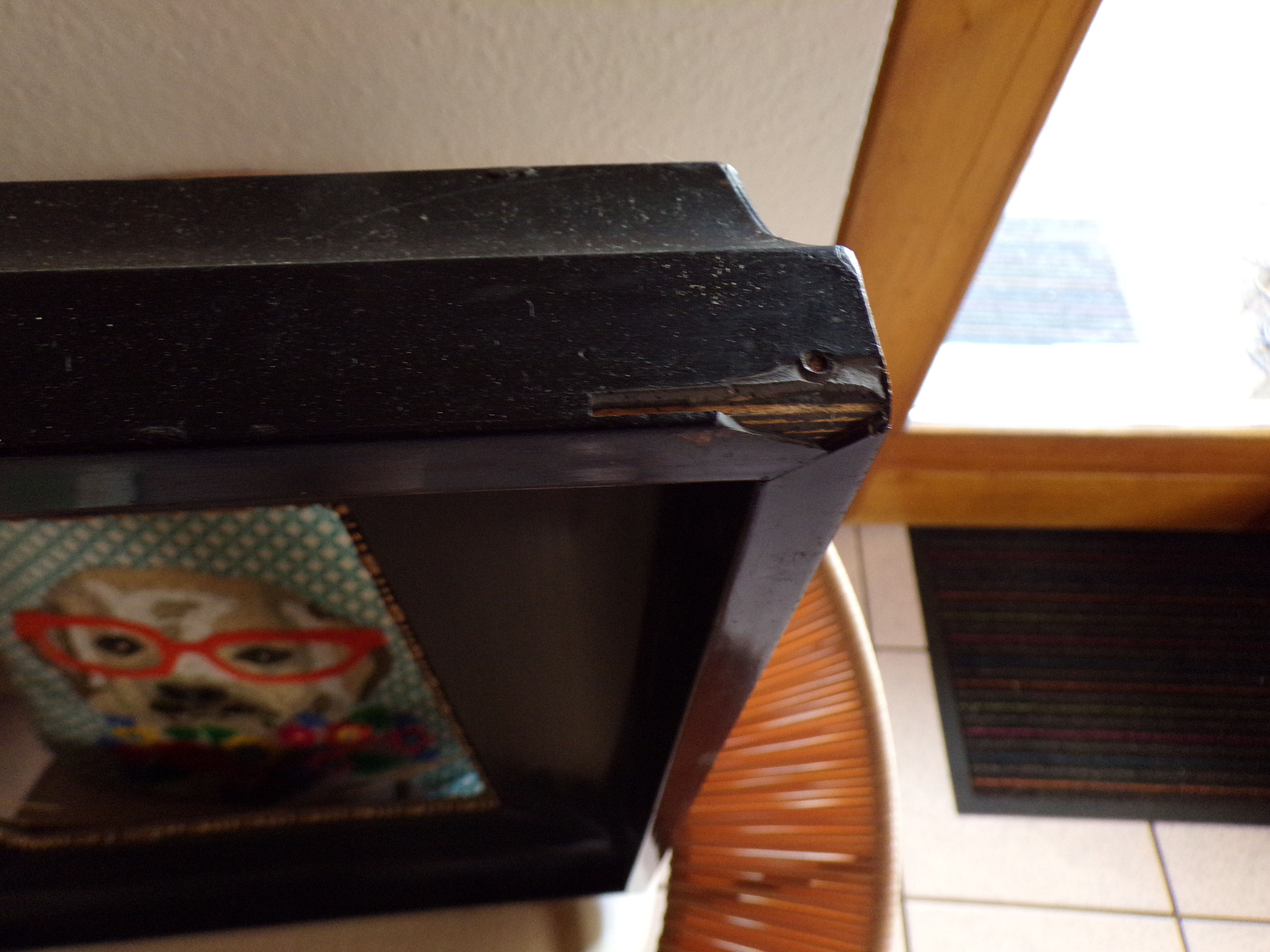 Mirror old black wood frame 46x57