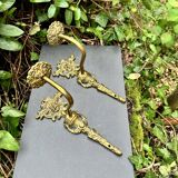 2 wall sconces in solid brass "Medusa" 1950s