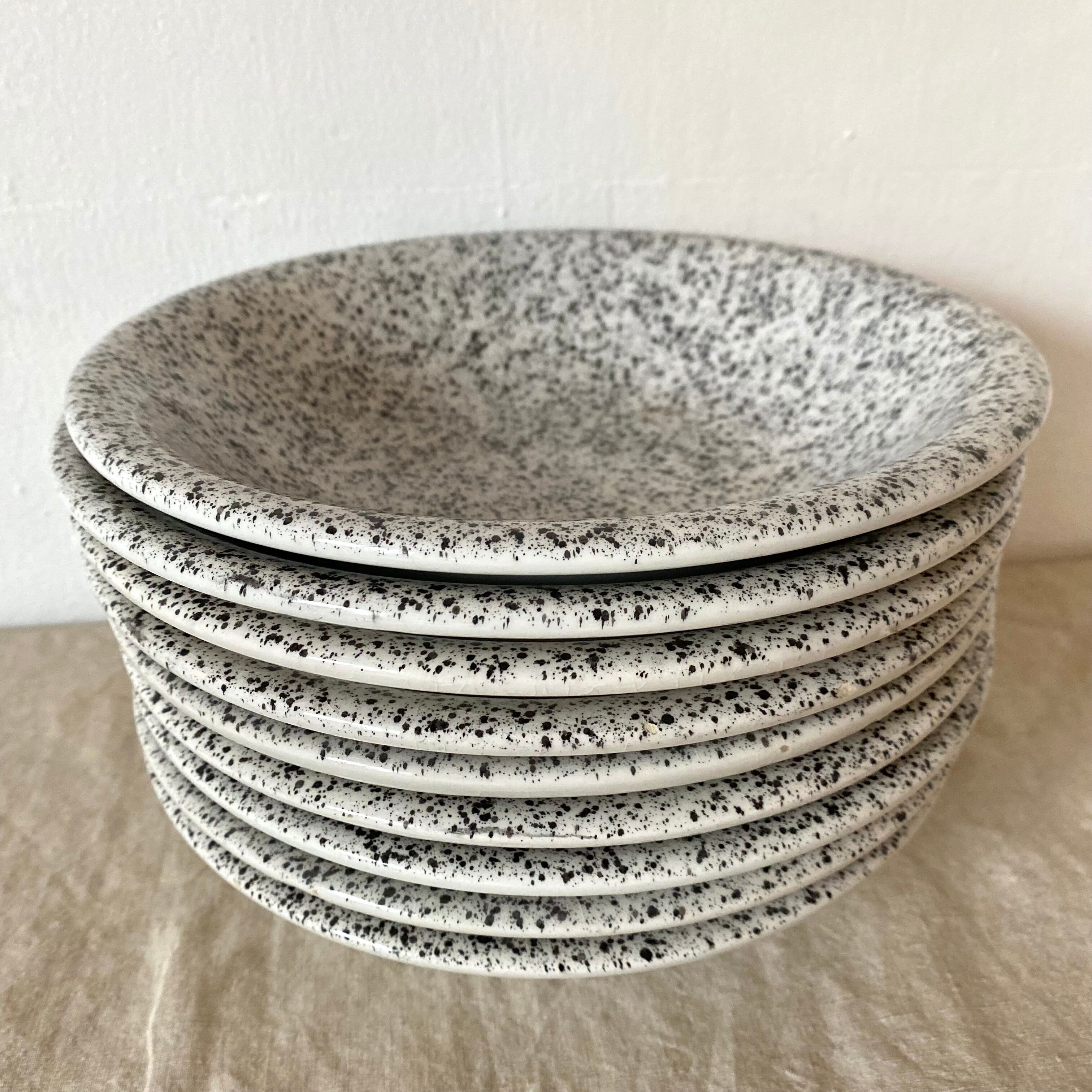 Black and white hollow plates 80s