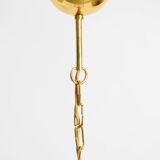 60s large brass ceiling chandelier with large round glass plates