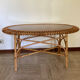 Vintage sun rattan oval coffee table