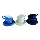 6 antique Émile Henry cups