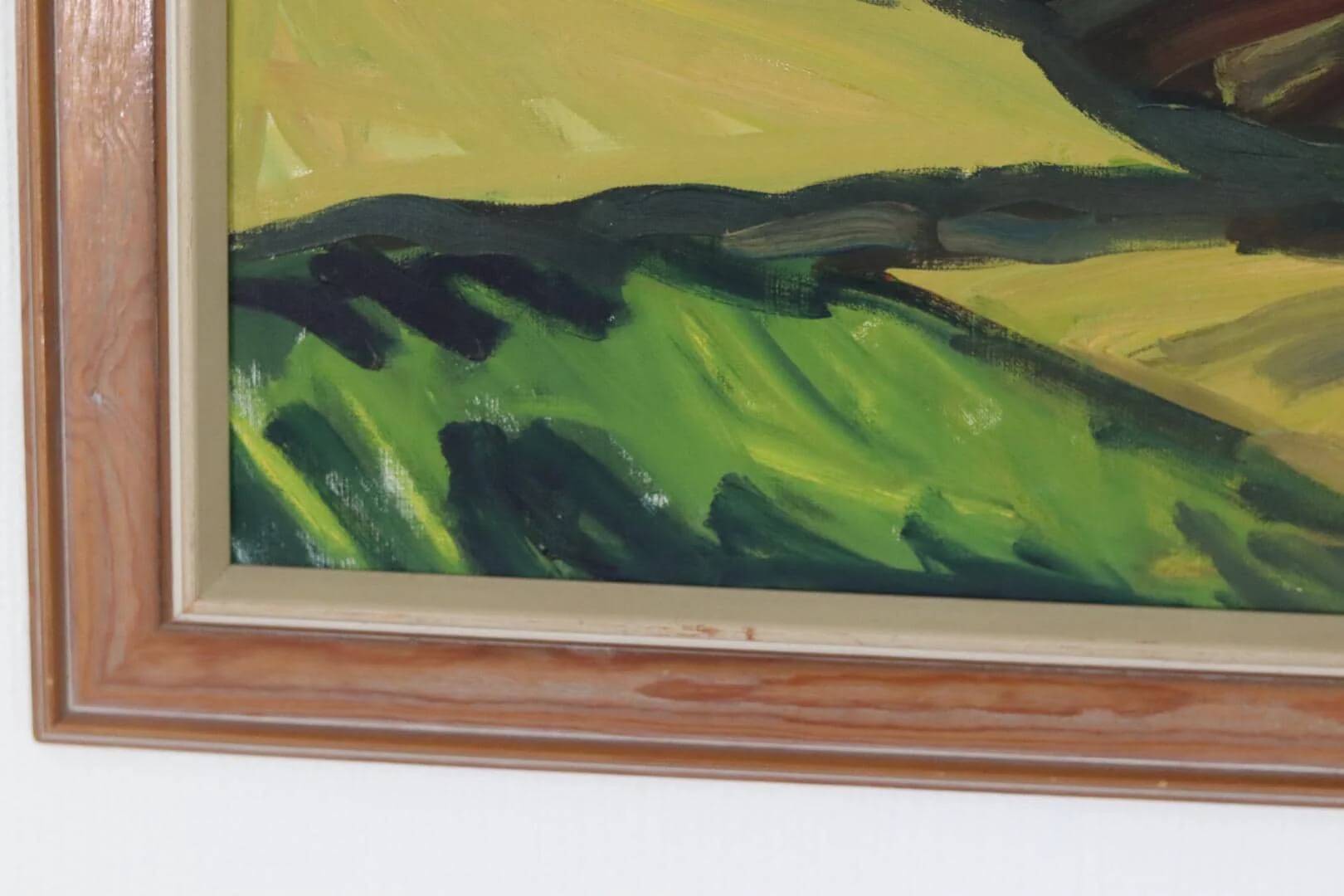 Huile sur toile suédoise « Paysage » de Kersti Flyckt