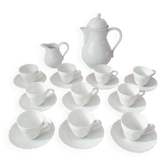 Service à café en porcelaine blanche Hustchenreuther pour 10 personnes