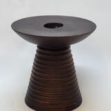 Scandinavian wooden candle holder turned sleek design