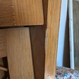 Vintage oak and rattan chiffonier