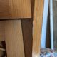 Vintage oak and rattan chiffonier