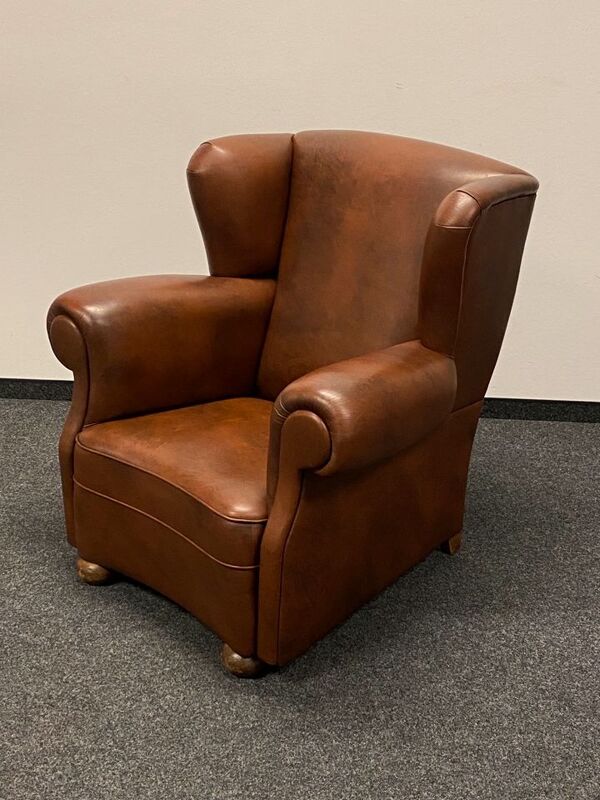 Fauteuil vintage chesterfield style wingback