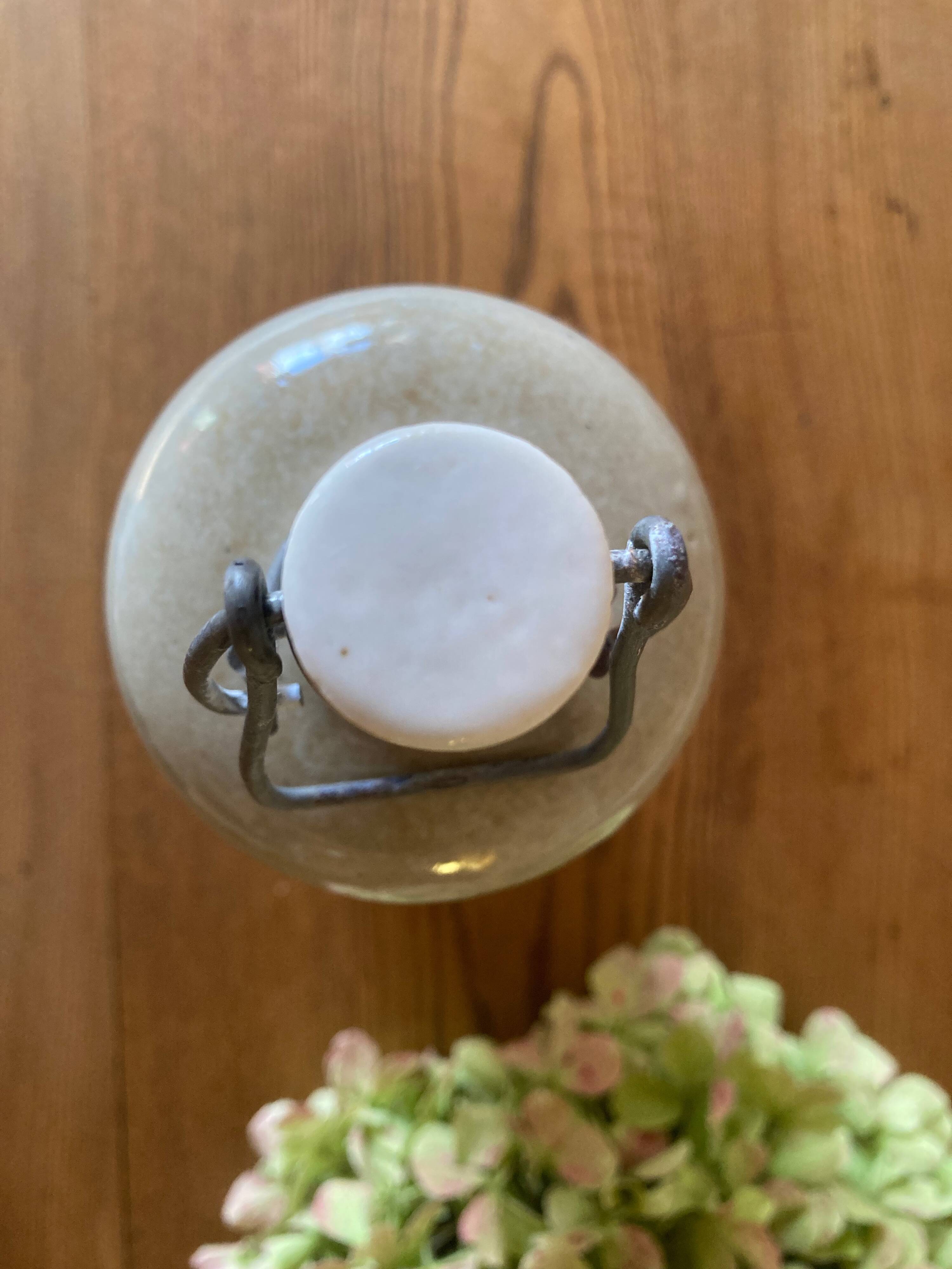 Bouteille bouillotte en grès émaillé gris clair