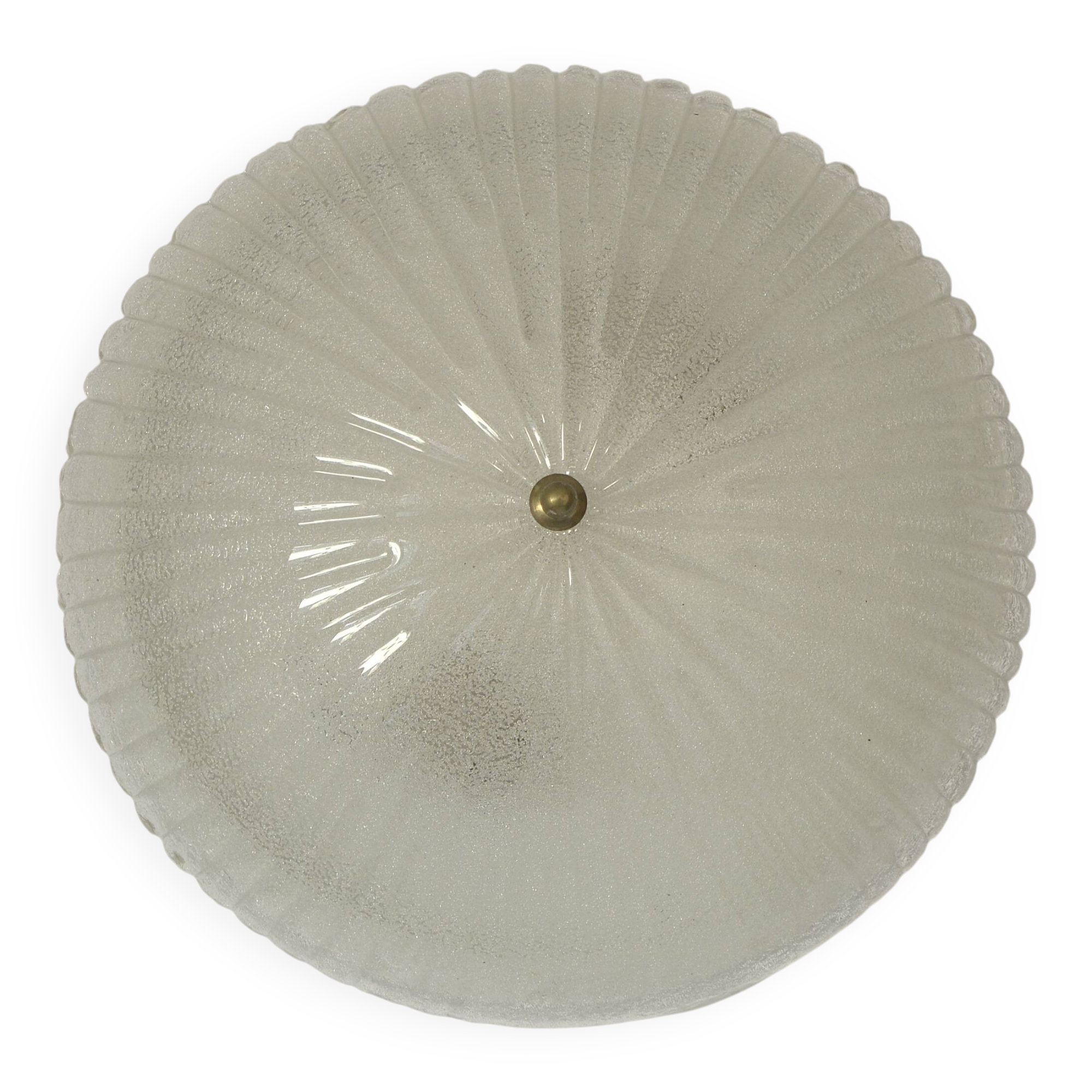 Applique murale vintage en verre soufflé à la main : plafonnier encastré style années 50