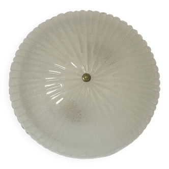 Applique murale vintage en verre soufflé à la main : plafonnier encastré style années 50