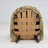 1950s, Danish easy chair, furniture velour, ash wood legs.