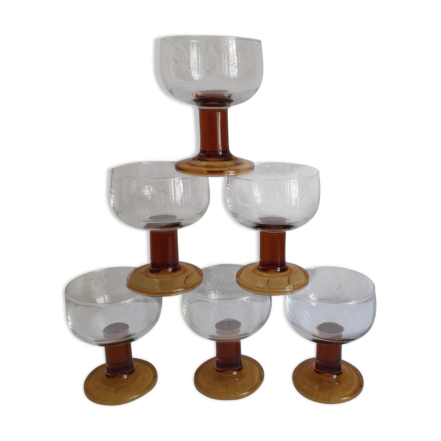 Set of 6 vintage walking glasses