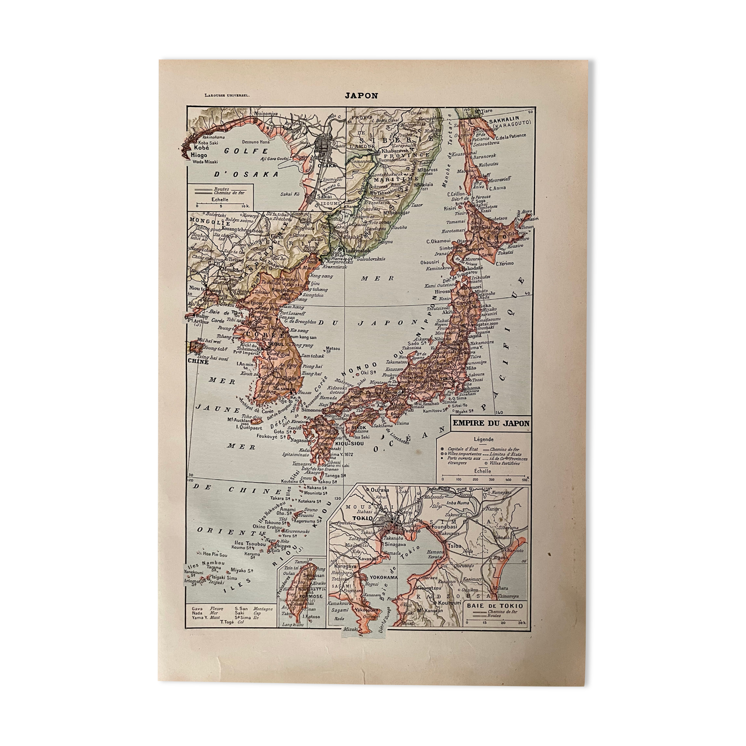 Lithograph engraving on the arts of Japan from 1922
