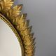 Midcentury bohemian hollywood regency spanish gilt metal sun mirror, 1960s