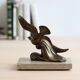 Pair of art deco seagull bookends in regulation and marble