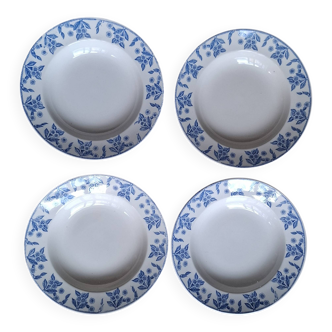Set 4 assiettes creuses Dux Boch bleues