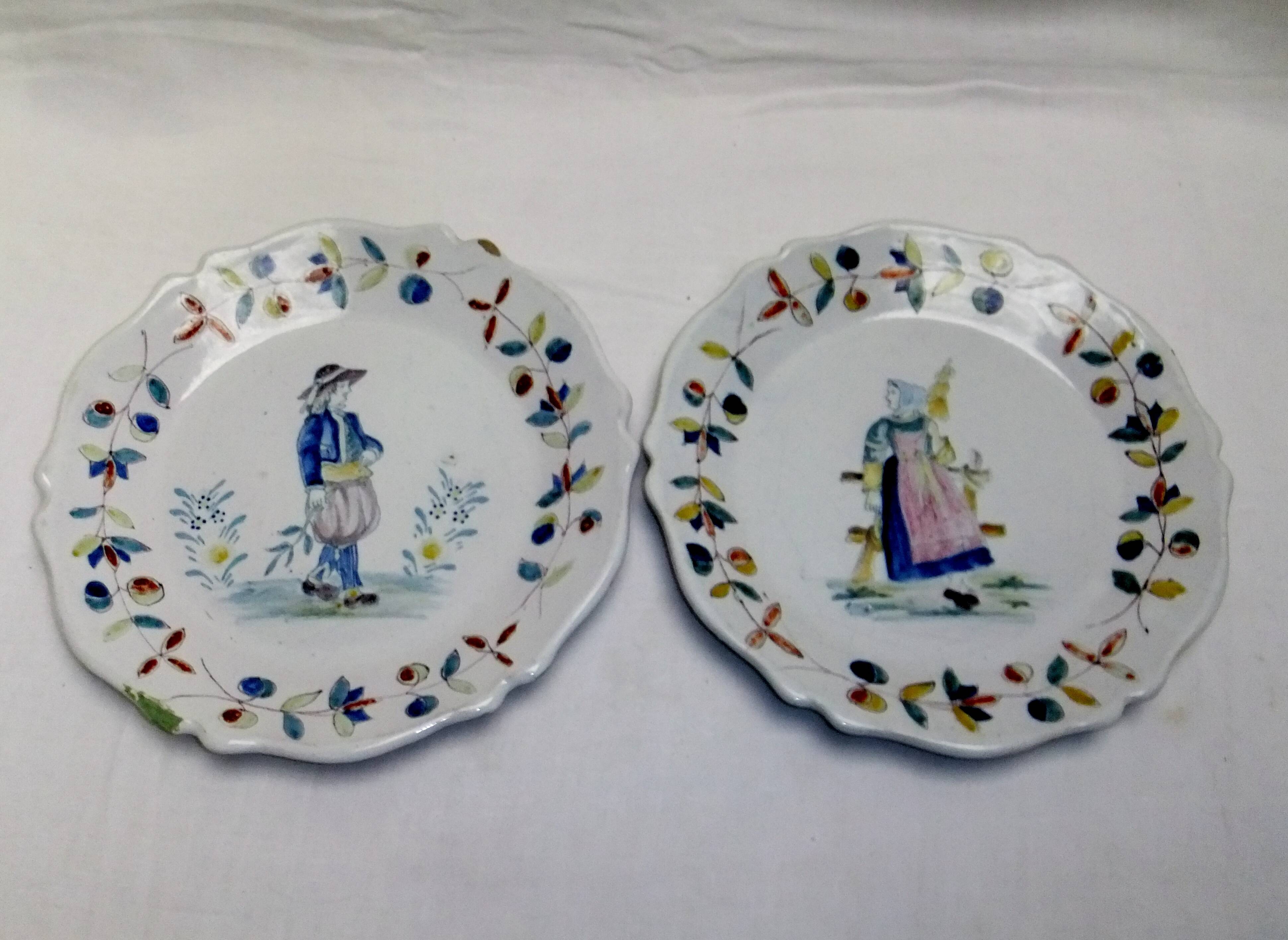 Malicorne plate old tableware character collection
