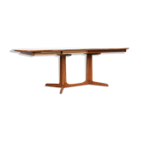 Table ovale danoise en teck avec 2 extensions