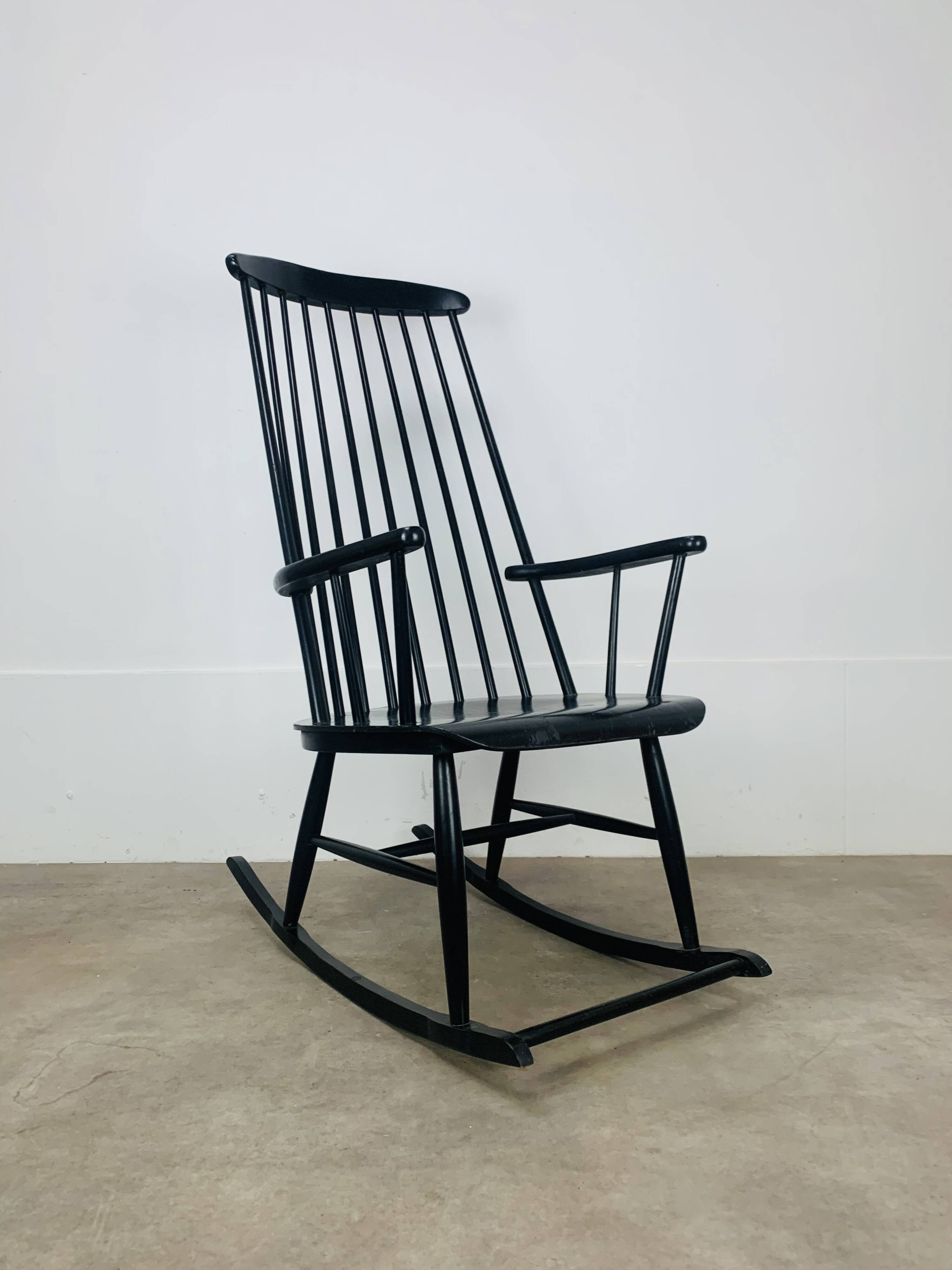 Scandinavian rocking chair in Tapiovaara style, 1960s