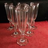 Service of 6 baccarat crystal flutes balustre leg flat odds 1840