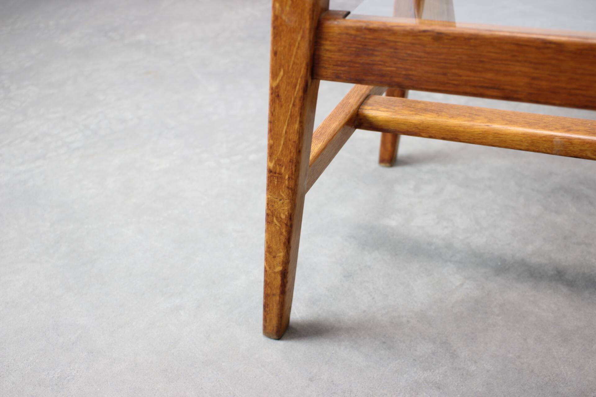 ULUV Mid-century wooden plant stand with glass shelf, Czechoslovakia, 1960s