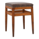 Art Deco wooden stool with leather top, Belgium ca. 1920