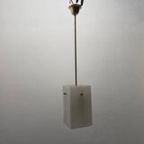 Suspension lumineuse en verre opalin Stilnovo années 1950