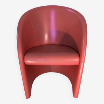 Coral leather armchair Massimo and Lella Vignelli