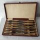 Box 12 old table knife blade steel blade Virole Louis XVI horn handle