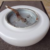 Glass globe ceiling lamp, white, vintage