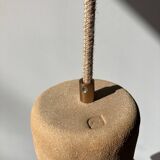 Suspension in the shape of a flower made of handcrafted ceramic, raw red stoneware mid-century.