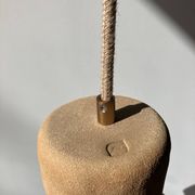 Suspension in the shape of a flower made of handcrafted ceramic, raw red stoneware mid-century.