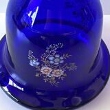 Atypique Gros Vase Photophore Verre Épais Bleu Cobalt Décoratif Carafe