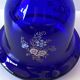 Unusual Large Vase/Candle Holder, Thick Cobalt Blue Glass, Decorative Carafe