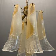 Suspension italienne en plumes de verre de Murano