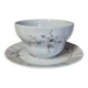 White porcelain sauceboat with blue flowers, winterling sauce bowl