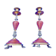 Candlesticks bronze marble griotte nineteenth