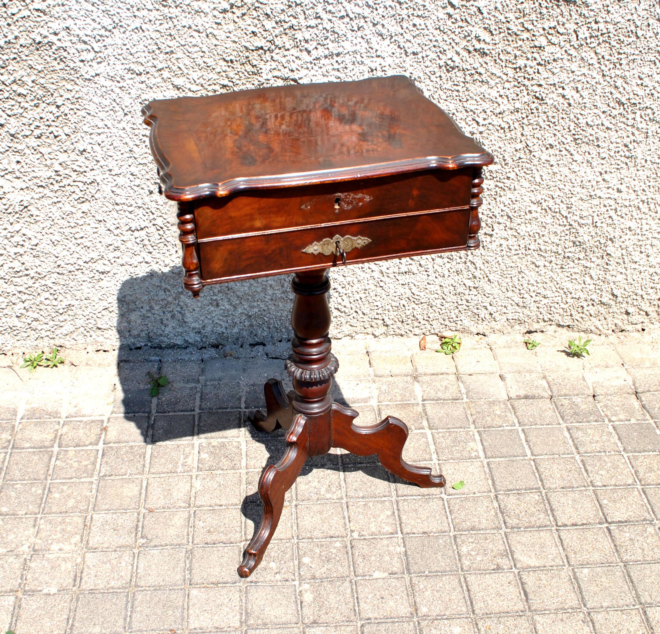 Napoleon III wooden compartment work cabinet Jewelry box