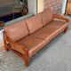 Scandinavian teak and leather sofa from the 70s