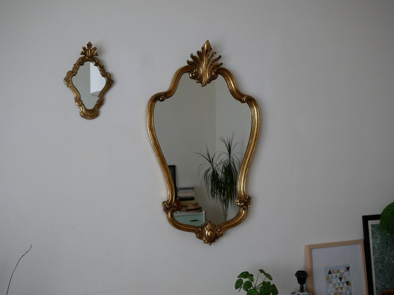 Mirror wooden gold 60/70 - 50x83cm