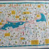 Affiche touristique Big Bear Lake (Californie) 1947