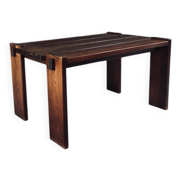 Constructivist Oak Dining Table, Belgium, 1960s
