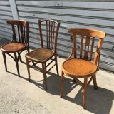 Set de 3 chaises bistrot dépareillées